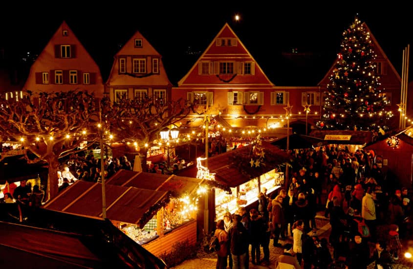 Sternlesmarkt in Bietigheim bei Nacht