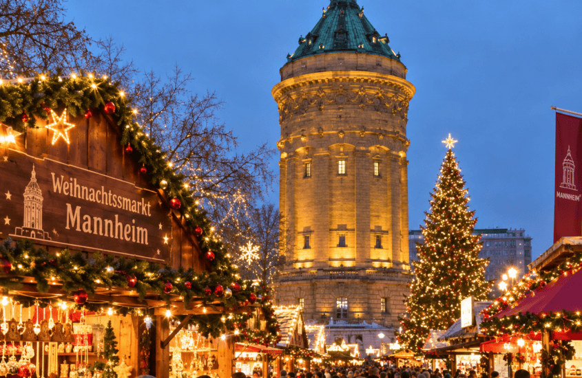 Weihnachtsmarkt Mannheim Wasserturm