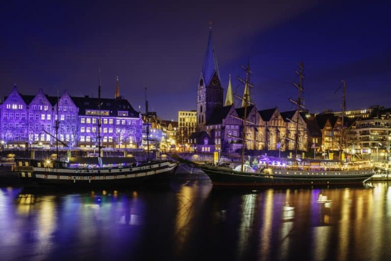 Abendstimmung Bremen Weihnachtsmarkt
