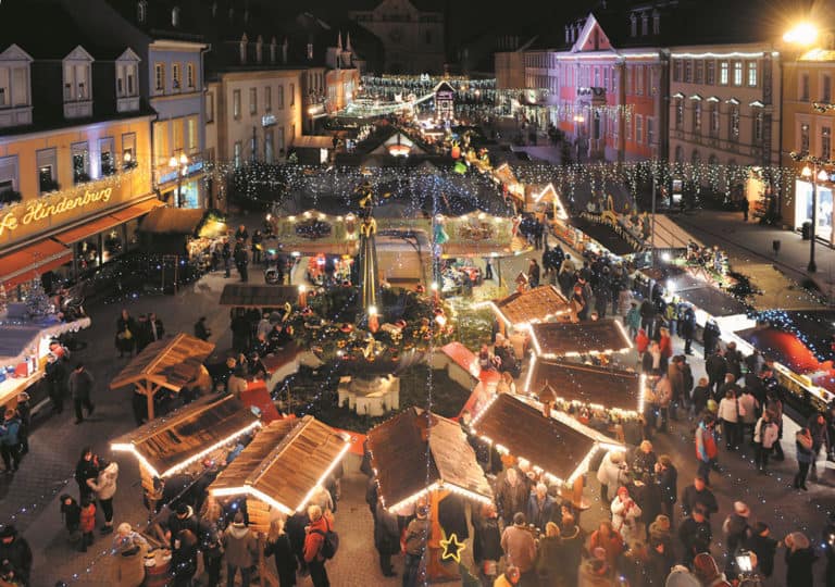 Abendstimmung Speyer,. Marktplatz, Weihnachtsmarkt