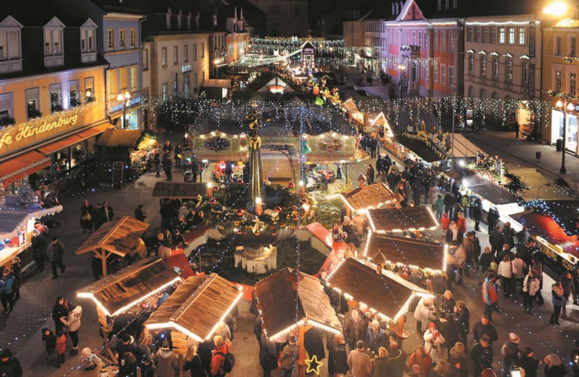 Abendstimmung Speyer,. Marktplatz, Weihnachtsmarkt