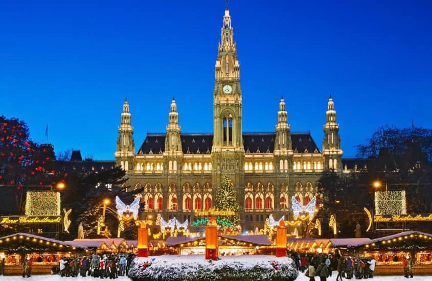 Rathausplatz Wien im Winter, Schnee