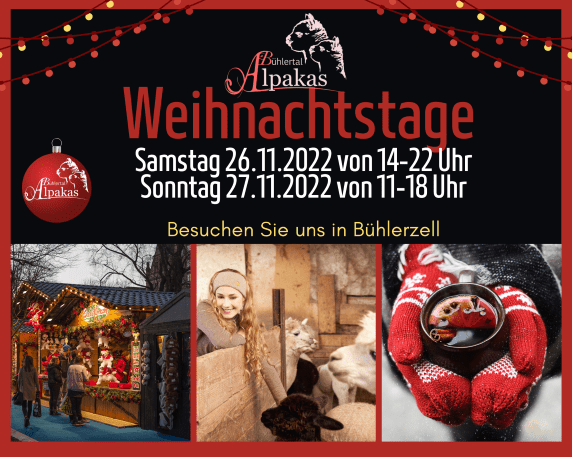 Bühlertal Alpakas Weihnachtstage Plakat