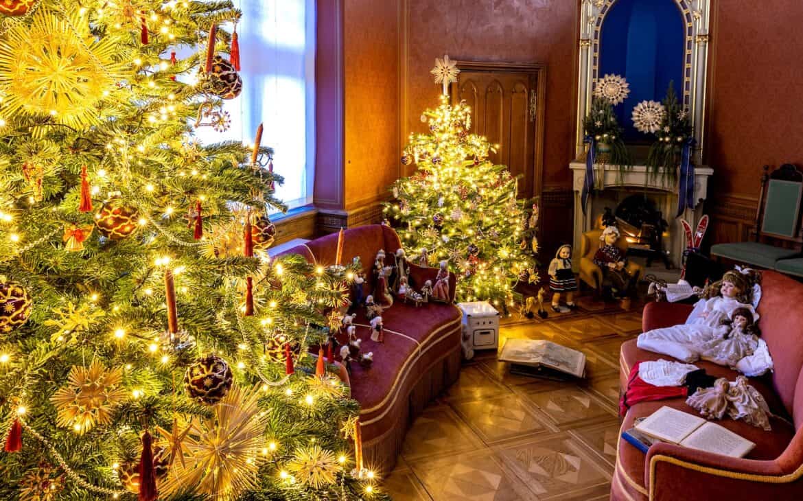 Tannenbäume in der in der Fürstenwohnung, Weihnachten auf der Burg Hohenzollern
