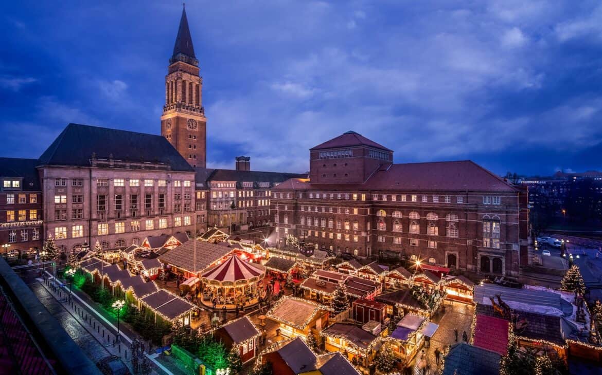 Kieler Weihnachtsmärkte von oben.