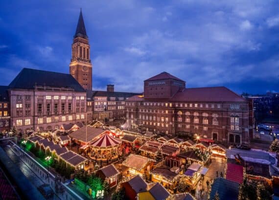 Kieler Weihnachtsmärkte von oben.