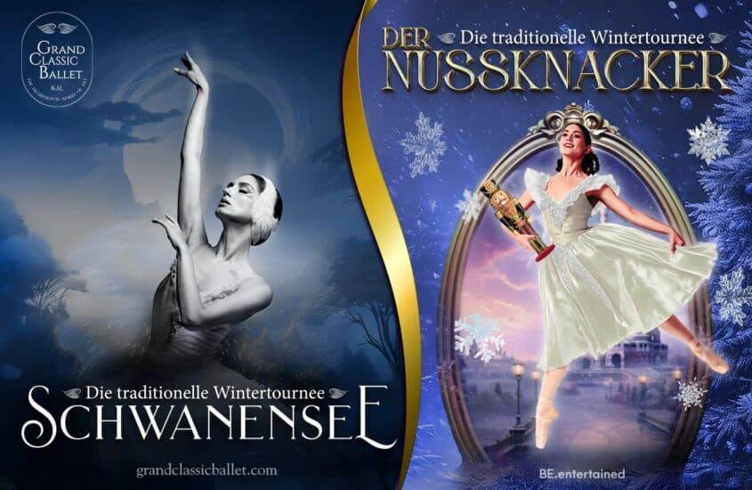 Poster für Schwanensee und Nussknacker vom Grand Classic Ballett